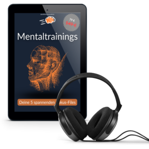 Mentaltrainings Tablet Cover mit Kopfhörer